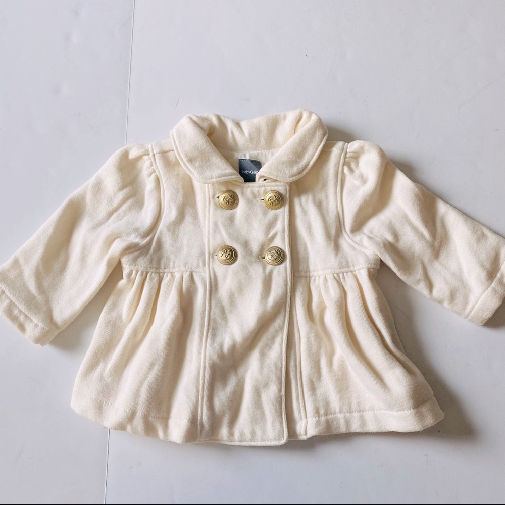 Baby Gap Ivory Knit pea coat 0-6 months